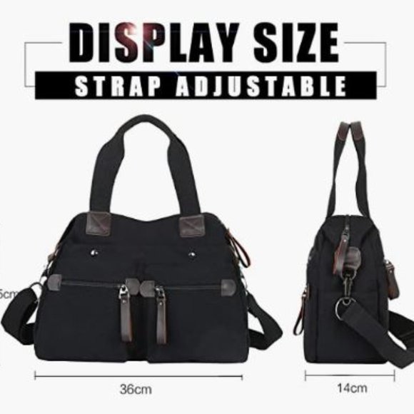 NEW Women Canvas Shoulder Handbag - Picture 7 of 11